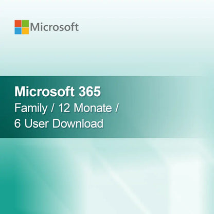 Microsoft 365 Family / 12 kuukautta / 6 käyttäjää Lataus