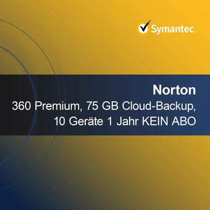 Norton 360 Premium, 75 GB pilvivarmuuskopiointi, 10 laitetta 1 vuosi EI TILAUSTA